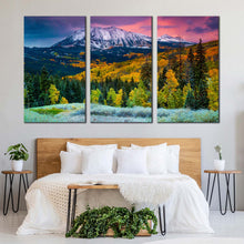 Load image into Gallery viewer, Autumn Landscape Canvas Wall Art White Fall Mountain 3 Piece Canvas Set East Beckwith Mountain Canvas Print For  Bedroom
