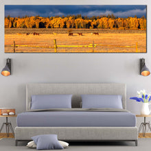 Load image into Gallery viewer, Autumn  Landscape  Canvas  Wall  Art  Orange  Grand  Tetons  Autumn  Foliage  Bedroom  1  Piece  Canvas  Print  Blue  Cloudy  Sky  Snow  Mountains  Multi  Canvas For Bedroom
