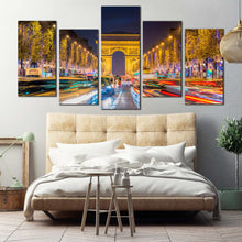 Load image into Gallery viewer, Avenue des Champs Elysees Paris City Skyline 5 piece wall art For Your Bedroom
