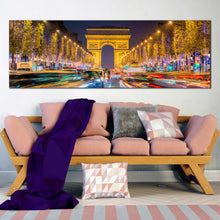 Load image into Gallery viewer, Avenue  des  Champs  Elysees  at  Dusk  Paris  France  1  piece  wall  art In Living Room
