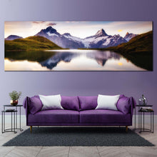 Load image into Gallery viewer, Bachalpsee  Ocean  Canvas  Wall  Art  White  Grindelwald  valley  Canvas  Set  Living  Room  Schreckhorn  Mountain  Multi  Canvas  Alpine  Mountains  Canvas  Print  Purple  Wetterhorn  Picturesque  Scene In Living Room
