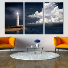 Load image into Gallery viewer, Balearics Old White Lighthouse ocean canvas prints In Living Room
