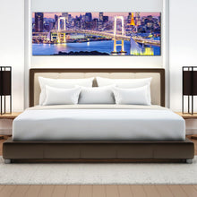 Load image into Gallery viewer, Bay  Rainbow  Bridge  at  night  Tokyo  large  canvas For Bedroom
