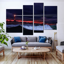 Load image into Gallery viewer, Beach and Lighthouse ocean canvas wall art 
