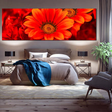 Load image into Gallery viewer, Beautiful Floral Canvas Print Abstract Red Flowers 1 Piece Canvas Wall Art Flowers Close Up Canvas For Bedroom
