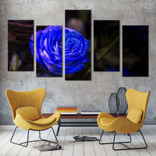 Load image into Gallery viewer, Beautiful Floral Canvas Print Rose Flower 5 Piece Canvas WallArt Isolated Blue Rose Multiple Canvas For Living Room
