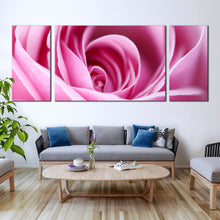 Load image into Gallery viewer, Beautiful Floral Canvas Wall Art Abstract Flowers 3 Piece Canvas Print Close Up Purple Rose Multiple Canvas In Living Room
