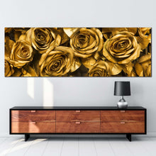 Load image into Gallery viewer, Beautiful Floral Canvas WallArt  Golden Rose 1 Piece Canvas Print  Yellow Roses Close Up Canvas Artwork For Living Room
