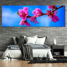 Load image into Gallery viewer, Beautiful Floral Canvas Wall Art Pink Blossoming Branch 1 Piece Canvas Blue Sky Flowers Canvas Print For Bedroom
