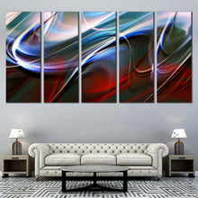 Load image into Gallery viewer, Beautiful Abstract Canvas Print Amazing Blue Abstract Canvas Wall Art Red Modern Abstract  5 Piece Canvas In Living Room
