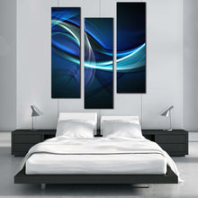 Load image into Gallery viewer, Beautiful  Abstract  Canvas  Print  Blue  Abstract  Waves  3  Piece  Multi  Canvas  Beautiful  Green  Elegant  Abstract  Canvas  Wall  Art For Bedroom
