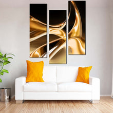 Load image into Gallery viewer, Beautiful  Abstract  Canvas  Wall  Art  Brown  Modern  Abstract  Patterns  Canvas  Set  Contemporary  Liquid  Gold  Abstract  Living  Room  3  Piece  Canvas  Print For Your Living Room
