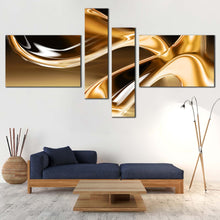 Load image into Gallery viewer, Beautiful Abstract Canvas Wall Art Brown Modern Abstract Patterns Canvas Set Contemporary Liquid Gold Abstract   4 Piece Canvas Print For Living room
