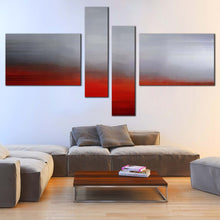 Load image into Gallery viewer, Beautiful Abstract Canvas Wall Art Grey Brush Strokes Modern Abstract     4 Piece Canvas Canvas Red Abstract Pattern For Living room
