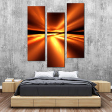 Load image into Gallery viewer, Beautiful  Abstract  Canvas  Wall  Art  Yellow  Abstract  Lights  Multiple  Canvas  Orange  Modern  Abstract  Pattern  3  Piece  Canvas  Print In Bedroom
