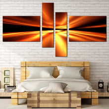 Load image into Gallery viewer, Beautiful Abstract Canvas Wall Art Yellow Abstract Lights Multiple Canvas Orange Modern Abstract Pattern Bedroom 4 Piece Canvas Print For Bedroom
