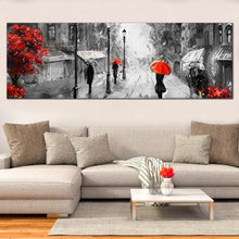 Load image into Gallery viewer, Beautiful  Black  and  White  Paris  with  Red  Tree  oversize  wall  art In Living Room
