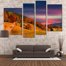 Load image into Gallery viewer, Beautiful Landscape Canvas Print Blue Sky Landscape Scenery Canvas Set Orange Trees Autumn Mountains  4 Piece Canvas Wall Art 
