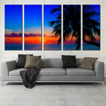 Load image into Gallery viewer, Beautiful Orange Evening Dawn Blue Ocean 5 Piece decor 
