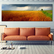 Load image into Gallery viewer, Beautiful  Scenery  Canvas  Wall  Art  Orange  Green  Grain  Fields  Living  Room  1  Piece  Canvas  Print  Grey  Storm  Clouds  Multi  Canvas In Living Room
