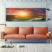 Load image into Gallery viewer, Beautiful  Seascape  scene  in  the  Indian  Ocean  Panoramic  art  print  Indian  Ocean  Sunset  Large  canvas  art  prints For Living Room
