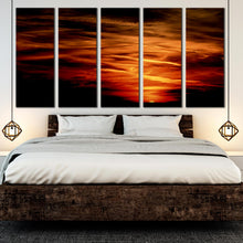 Load image into Gallery viewer, Beautiful Stormy Sunset Red Dark Clouds at Dawn Home Canvas Decor For Bedroom
