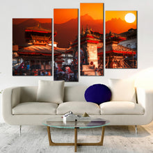 Load image into Gallery viewer, Beautiful modern Patan Durbar Square City of Kathmandu Nepal 4 panel canvas print For Living Room
