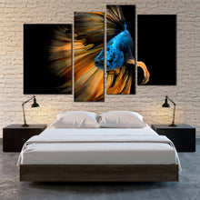 Load image into Gallery viewer, Betta fish siamese fighting fish betta splendens 4 panel canvas print home decor 
