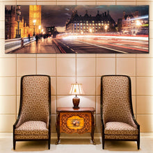 Load image into Gallery viewer, Big  Ben  Canvas  Print  London  City  Red  Light  Trail  Living  Room  Panoramic  Canvas  Wall  Art  England  Gold  Clock  Tower  Canvas  Artwork For Living Room
