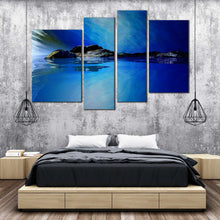 Load image into Gallery viewer, Black Blue Modern Abstract Landscape 4 Piece photography prints
