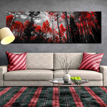 Load image into Gallery viewer, Black  White  And  Red  Trees  Large  Home  Deccor  Canvs In Living Room
