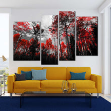 Load image into Gallery viewer, Black White Red Grey Sky 4 Pieces Wall Art 
