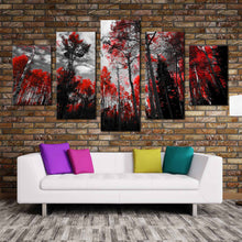 Load image into Gallery viewer, Black  White  Red  Grey  Sky  4  Pieces  Wall  Art For Living room
