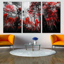 Load image into Gallery viewer, Black White Red Grey Sky Triptych Wall Art For Living Room
