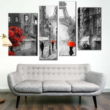 Load image into Gallery viewer, Black White Red Tree Of Life Paris buildings multi panel wall art home decor
