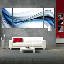 Load image into Gallery viewer, Blue  Abstract  wave  design  Triptych  Wall  Art For Living Room
