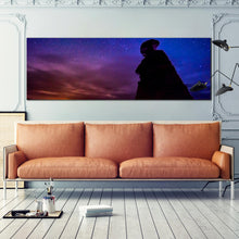 Load image into Gallery viewer, Blue  Canvas  Print  of  Desert  Goblin  Valley  Night  Stars  Eroded  Hoodoos  canvas For Living Room
