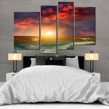 Load image into Gallery viewer, Blue Indian Ocean 4 Panel Canvas Print For Bedroom
