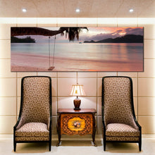 Load image into Gallery viewer, Blue  Mahe  beach  Paronamic  canvas  photography For Living Room
