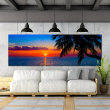 Load image into Gallery viewer, Blue  Maldives  Ocean  Paronamic  canvas  photography In Living Room
