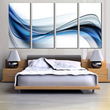 Load image into Gallery viewer, Blue Multi Panel Canvas Prints of Abstract Motion For Bedroom
