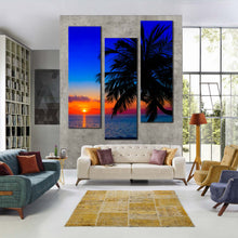 Load image into Gallery viewer, Blue  Orange  Amazing  Dawn  Scenery  Maldives  3  Pieces  Art  Work For Living Room
