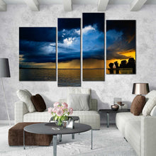 Load image into Gallery viewer, Blue Orange Baltic Ocean 4 Piece Art Work 
