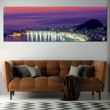 Load image into Gallery viewer, Brazil  Beach  Canvas  Wall  Art  Purple  Copacabana  City  Beach  Living  Room  1  Piece  Canvas  Print  Rio  de  Janeiro  Orange  Sky  Canvas  Artwork For Living Room
