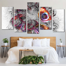 Load image into Gallery viewer, Bright Abstract Canvas WallArt Colorful Abstract Fractal Element Multiple Canvas 3D Abstract Fractal 5 Piece Canvas Print
