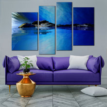 Load image into Gallery viewer, Calm Blue Ocean Abstract Mountain Orage Sunset 3D Multi Panel Wall Decor 
