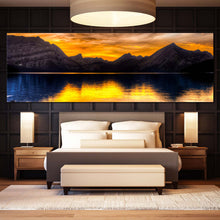 Load image into Gallery viewer, Canada  Landscape  Canvas  Wall  Art  Cloudy  Orange  Sunset  Sky  Canvas  Artwork  Alberta  Brown  Ocean  Mountains  Rocks  Bedroom  1  Piece  Canvas Print For Bedroom
