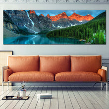 Load image into Gallery viewer, Canada  Mountain  Canvas  Wall  Art  Beautiful  Landscape  Forest  Green  Trees  Canvas  Set  Banff  National  Park  Living  Room  1  Piece  Canvas  Blue  Moraine  Lake  Sky  Canvas In Living Room
