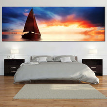 Load image into Gallery viewer, Canvas  wall  art  Sailing  at  sunset In Bedroom
