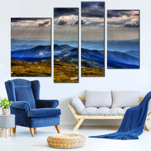 Load image into Gallery viewer, Carpathians Scenery Canvas Wall Art Green National Park Chornogora Multiple Canvas Petros Moun Blue Landscape  4 Piece Canvas 
